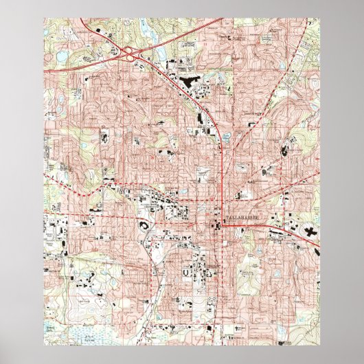 Tallahassee Florida Map (1999) Poster (Voorkant)