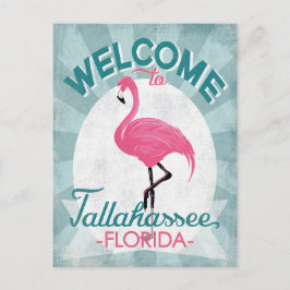 Tallahassee Florida Pink Flamingo Retro Briefkaart