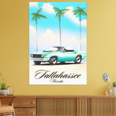 Tallahassee Florida Reisposter. Canvas Afdruk (Insitu (Woonkamer))