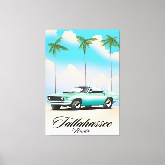 Tallahassee Florida Reisposter. Canvas Afdruk (Voorkant)