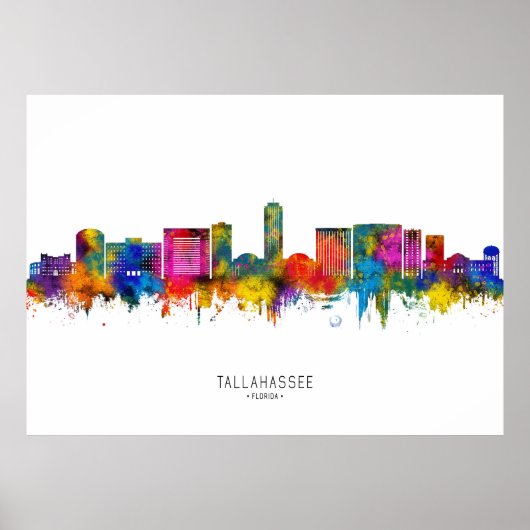 Tallahassee Florida Silhouet Poster (Voorkant)