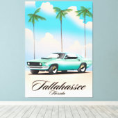 Tallahassee Florida Travel poster. Canvas Afdruk (Insitu (Houten vloer))