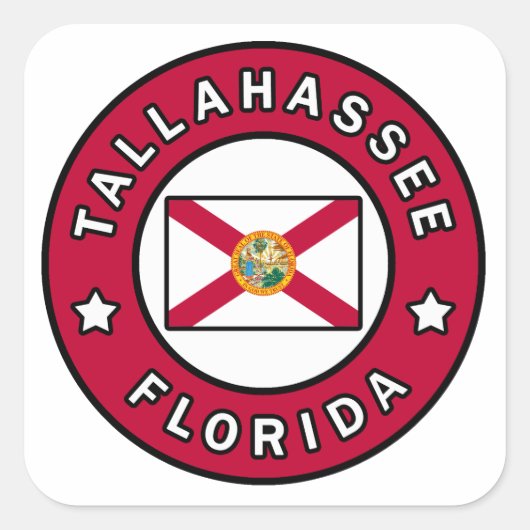 Tallahassee Florida Vierkante Sticker (Voorkant)