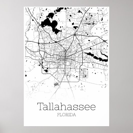 Tallahassee Map - Florida - City Map Poster (Voorkant)
