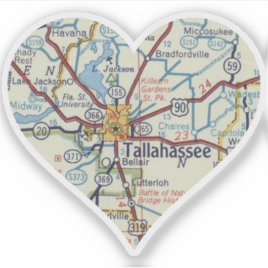 Tallahassee Map Sticker (Voorkant)