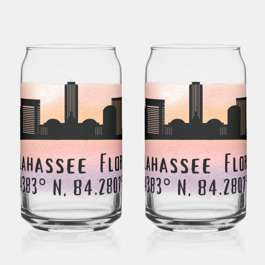 Tallahassee Skyline Blikvorm Glas (Links)