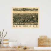 Tallapoosa, GA Panoramische Kaart - 1892 Poster (Keuken)