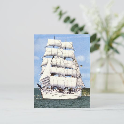 Tallend schip, vierkante stijfheid, briefkaart (Staand voorkant)