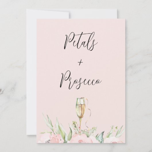 Tallenglazen Petals en Prosecco Vrijgezellenfeest Kaart (Achterkant)