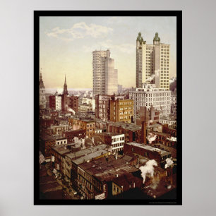 Tallest Buildings New York City 1901 Poster