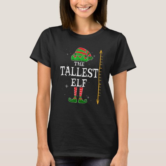 Tallest Elf Group Matching Family Kerstmis T-shirt (Voorkant)