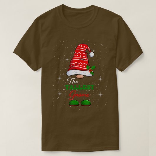 Tallest Gnome Family Matching met Kerstmis Funny P T-shirt (Design voorkant)