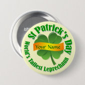 Tallest    leprechaunSt Patrick's Ronde Button 7,6 Cm (Voorkant /achterkant)