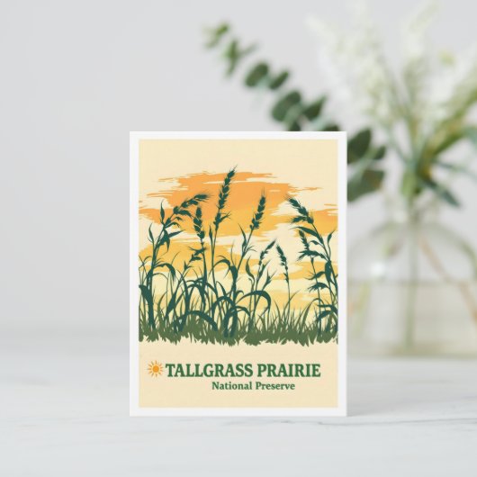 Tallgrass Prairie National Preserve Kansas Travel Briefkaart (Staand voorkant)