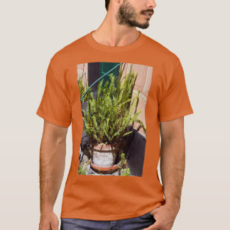 Tallgroen plant in bloempot t-shirt
