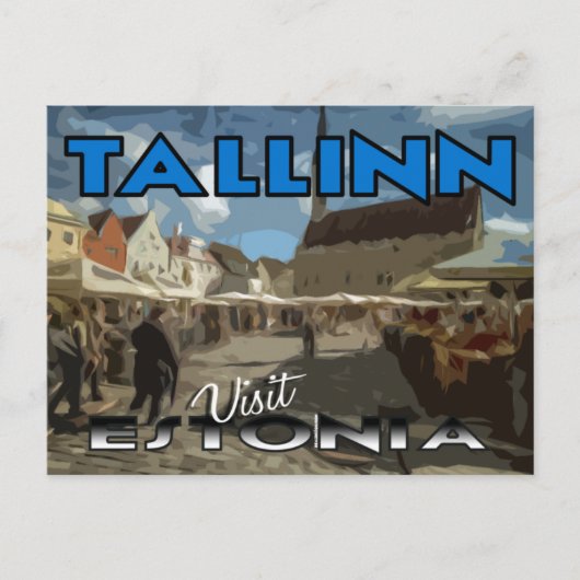 Tallin, bezoek Estland briefkaart (Voorkant)