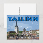 Tallin, bezoek Estland Briefkaart (Voorkant / Achterkant)