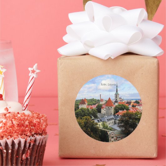 Tallin, Estland Historisch Centrum, Ronde Sticker (Feest)