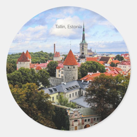 Tallin, Estland Historisch Centrum, Ronde Sticker (Voorkant)