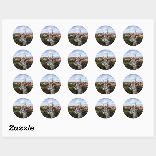 Tallin, Estland Historisch Centrum, Ronde Sticker (Vel)