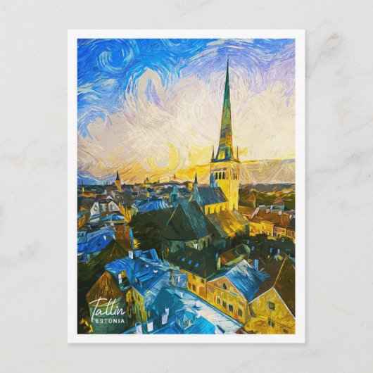 Tallin Estland Mooie olieverflandschap Briefkaart (Voorkant)