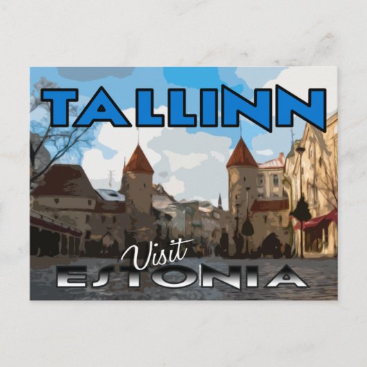 Tallinn, bezoek Estland Briefkaart (Voorkant)