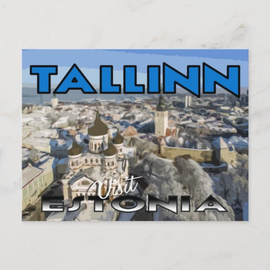 Tallinn, bezoek Estland briefkaart (Voorkant)