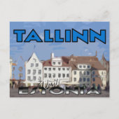 Tallinn, bezoek Estland briefkaart (Voorkant)