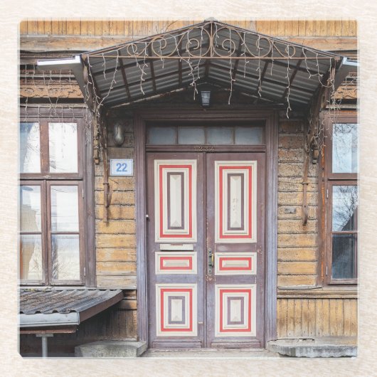 Tallinn Door Glazen Onderzetter (Voorkant)