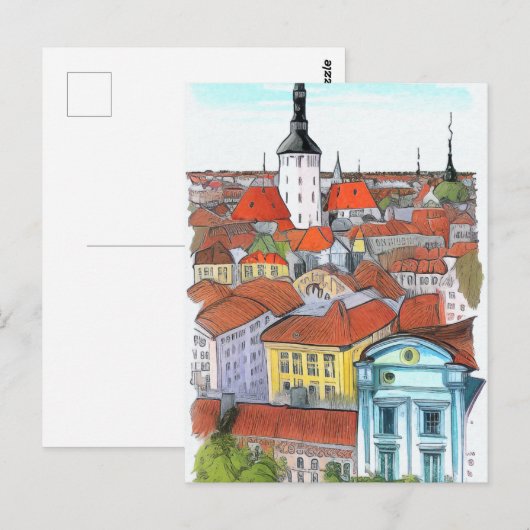 Tallinn Estland Art Card Briefkaart (Voorkant / Achterkant)