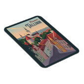 Tallinn Estland Illustratie Reizen Art Vintage Magneet (Rechterzijde)
