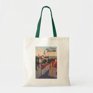 Tallinn Estland Illustratie Reizen Art Vintage Tote Bag