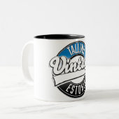 Tallinn Estland logo Tweekleurige Koffiemok (Voorkant links)