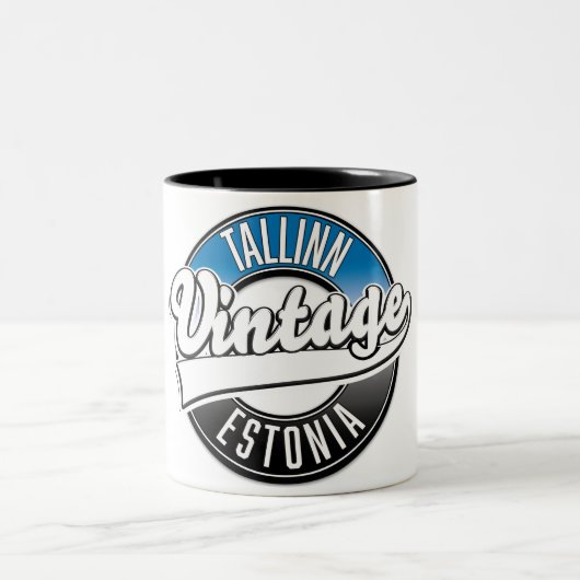 Tallinn Estland logo Tweekleurige Koffiemok (Center)