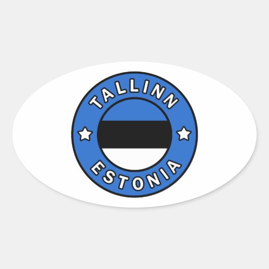 Tallinn Estland Ovale Sticker (Voorkant)