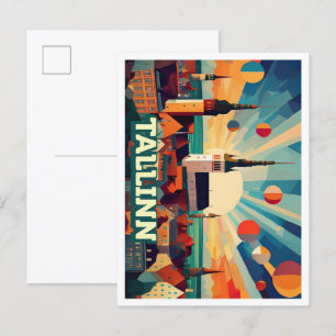 Tallinn Estland Reis artistiek kleurrijk Briefkaart