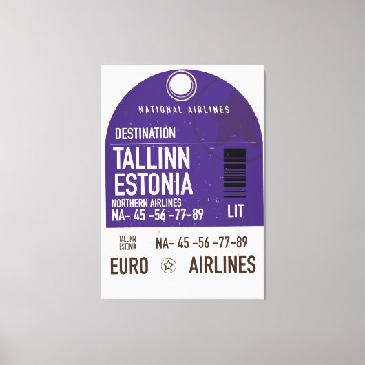 Tallinn Estland reisbiljet Canvas Afdruk (Voorkant)