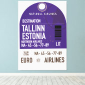 Tallinn Estland reisbiljet Canvas Afdruk (Insitu (Houten vloer))