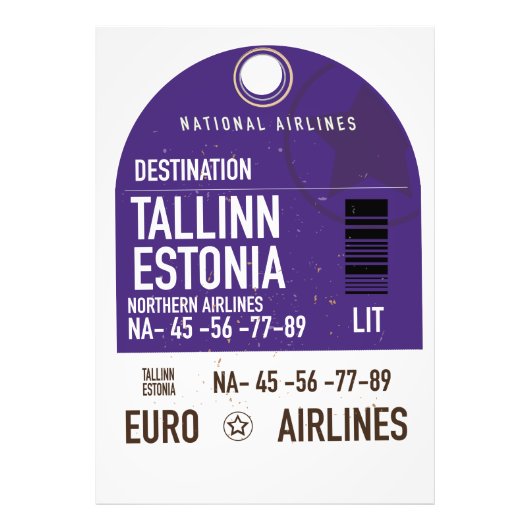 Tallinn Estland reisbiljet Foto Afdruk (Voorkant)
