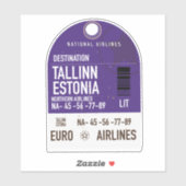 Tallinn Estland reisbiljet Sticker (Vel)