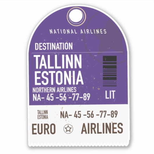 Tallinn Estland reisbiljet Sticker (Voorkant)