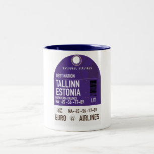 Tallinn Estland reiskaartje Tweekleurige Koffiemok