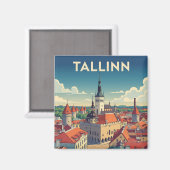 Tallinn Estland Reizen Magneet (Voorkant / Achterkant)