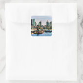 Tallinn, Estland stadsgezicht foto Vierkante Sticker (Tas)