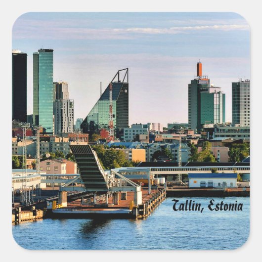 Tallinn, Estland stadsgezicht foto Vierkante Sticker (Voorkant)