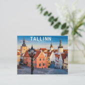 Tallinn Estland Street Illustratie Briefkaart (Staand voorkant)