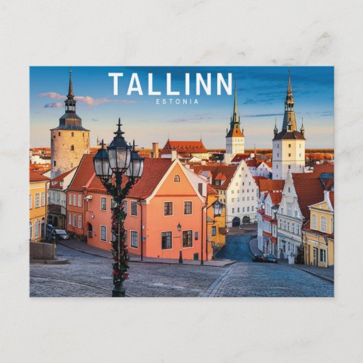 Tallinn Estland Street Illustratie Briefkaart (Voorkant)