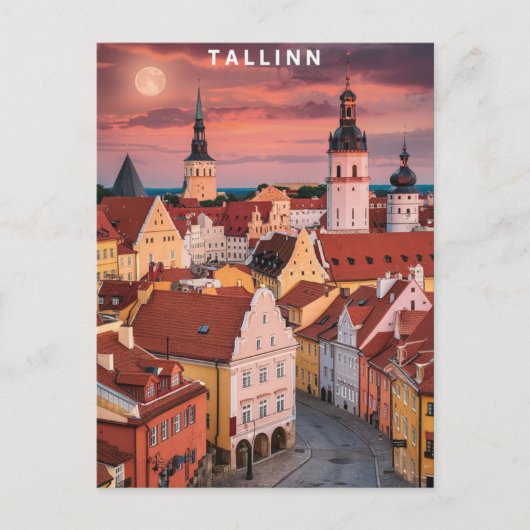 Tallinn Estland Street Travel Briefkaart (Voorkant)