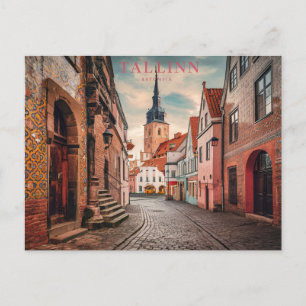 Tallinn Estland Street Vintage Travel Briefkaart