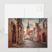 Tallinn Estland Street Vintage Travel Briefkaart (Voorkant / Achterkant)